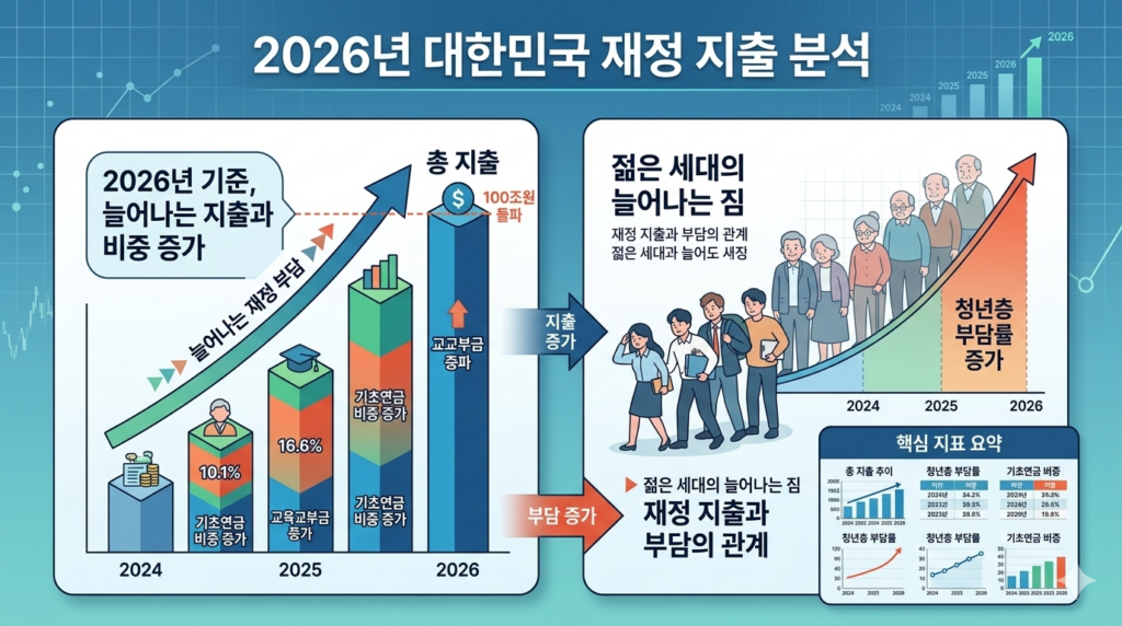 재정 지출 증가, 고령화 이미지