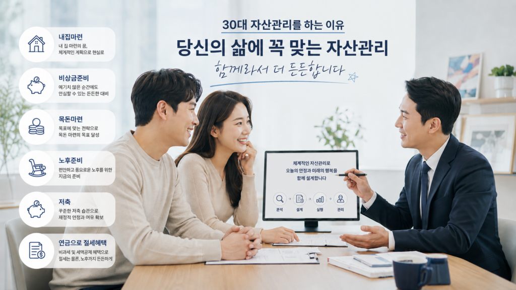 30대 자산관리를 해야하는 이유, 저축, 비상금 마련, 내집마련, 연금구조, 절세혜택