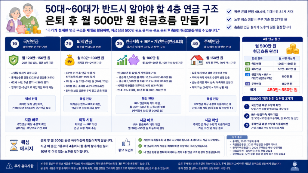 5060 은퇴 후 월 500만 원 연금 만들기